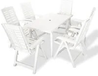 Set da Pranzo da Giardino 7 pz in Plastica Bianco cod mxl 35683