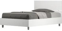 Letto 1 Piazza e Mezzo 120x190 cm con Rete e Contenitore Demas Testata Dritta Bianco Frassino