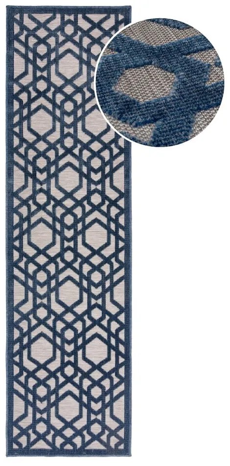 Tappeto blu per esterni 66x230 cm Oro - Flair Rugs