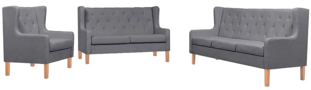 Set Divani 3 Pz İn Tessuto Grigio /