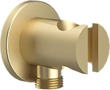 Kamalu - Presa acqua per doccia con sostegno doccetta design tondo oro| KAM-ARTE ORO