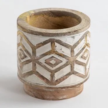 Fioriera in legno di mango Bonari Ø9 cm - Sklum