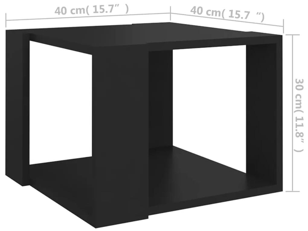 Tavolino da salotto nero 40x40x30 cm in legno multistrato