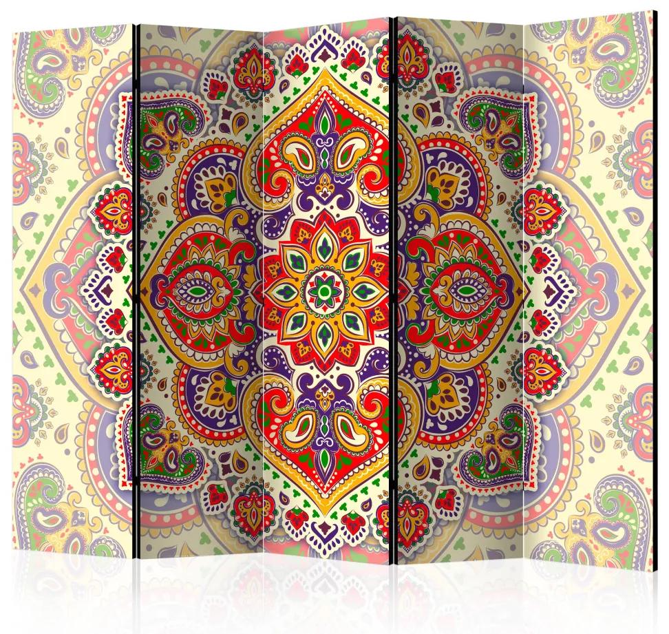 Paravento separè Esotica Originalità II - mandala orientale in stile colorato