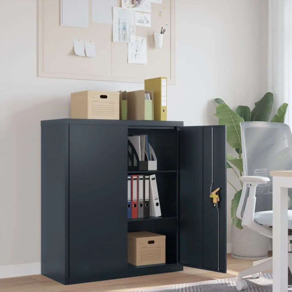 Armadio Classificatore Antracite 90x40x105 Cm İn Acciaio /