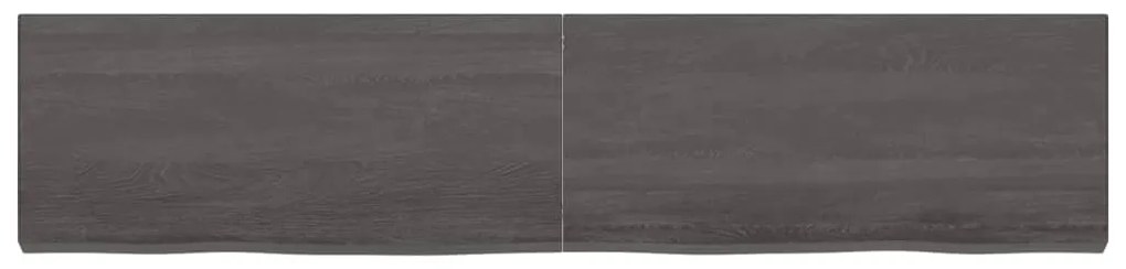 Ripiano muro grigio scuro 180x40x6 cm massello rovere trattato