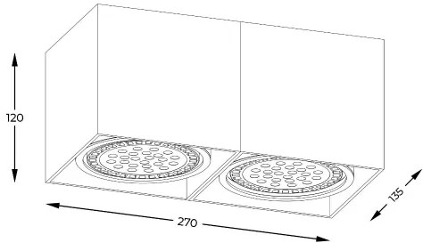 Zuma Line ACGU10-117-N - Faretto BOX 2 2xGU10-ES111/15W/230V nero