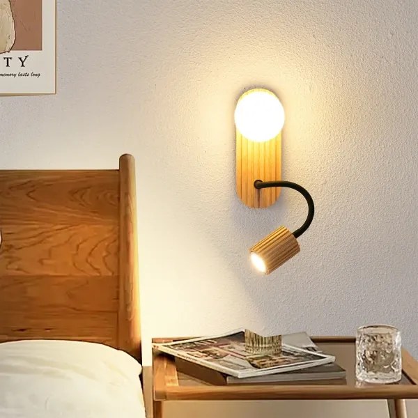 Brilagi - Lampada da parete MODERN WOOD 1xG9/5W/230V + 1xGU10/8W in legno