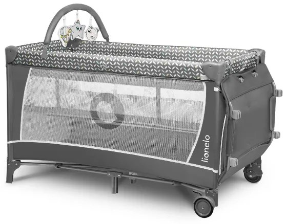 Lionelo - Lettino da viaggio FLOWER Grigio Scandi
