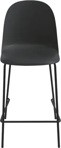 Sgabello con seduta in polipropilene Nero e gambe in metallo - FOX 2 pezzi
