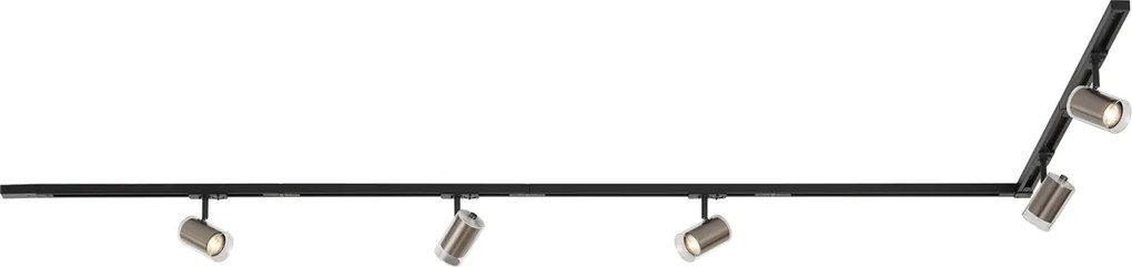 Modern railsysteem zwart met 5 spots gunmetal 1-fase - Iconic Lloyd