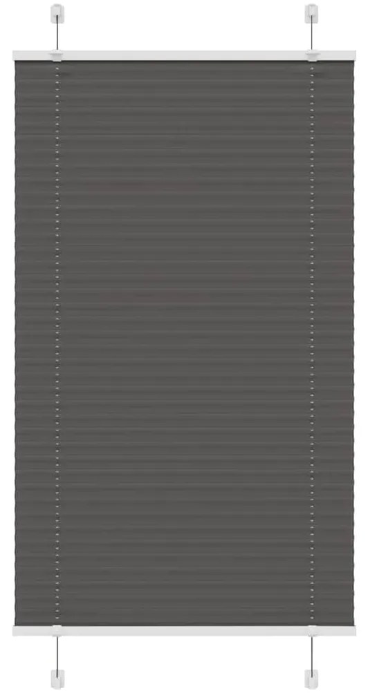 Tenda Plissettata Nera 70x150 Cm Larghezza Tessuto 69,4 Cm /