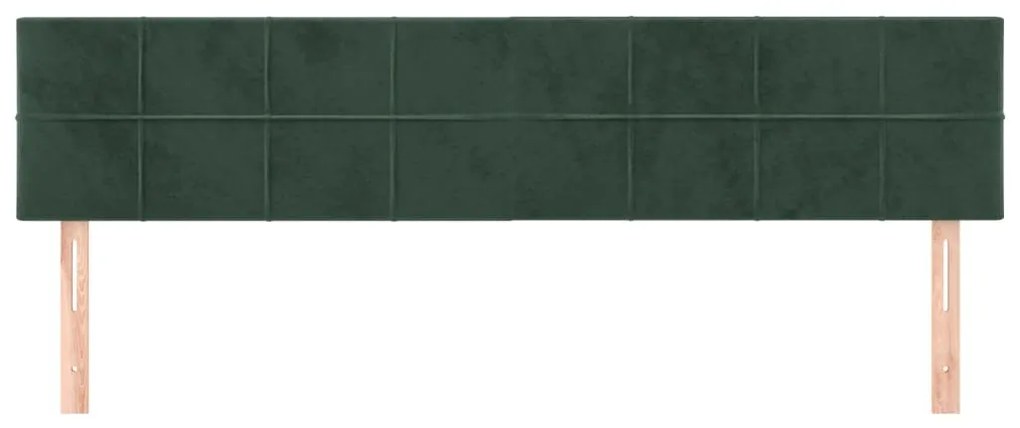 Testiera 2 pz verde scuro 90x5x78/88 cm in velluto