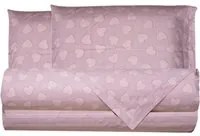 Completo letto matrimoniale cuori rosa