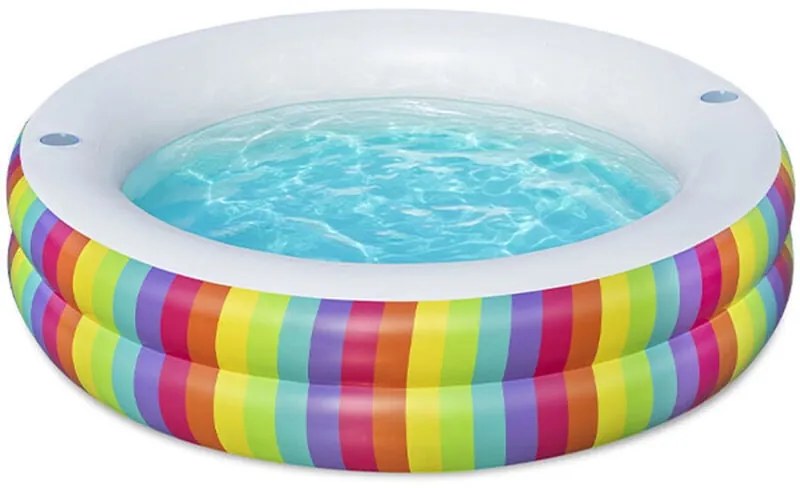 Bestway Piscina per Bambini 2 Anelli Arcobaleno 206x206x51 cm +6 Anni Giardino 54443