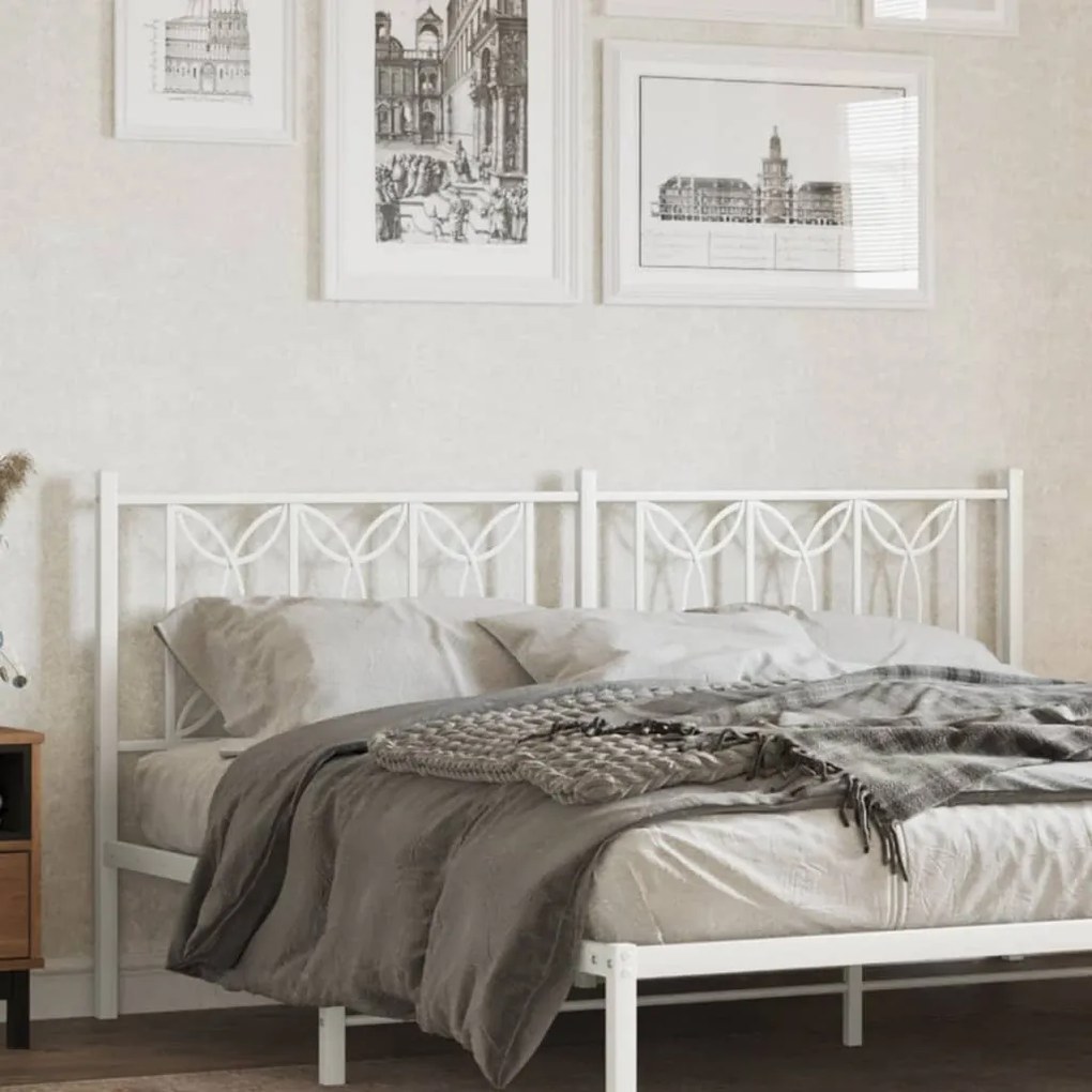 Testiera İn Metallo Bianco 180 Cm /