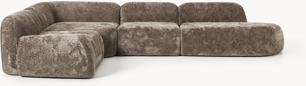 Divano angolare componibile XL in teddy-bouclé Wolke