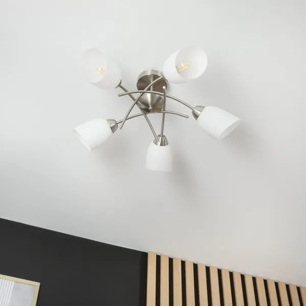 Lampadario a plafone DONNA 5xE27/60W/230V nichel