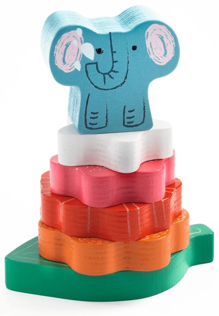 Puzzle & piramide impilabile - Elefante felice