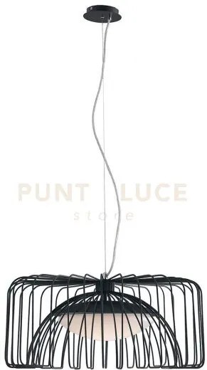 Lampadario a sospensione led cougar in metallo nera 24w 2740lm 4000...