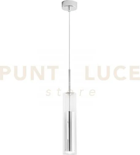 Lampadario a sospensione taboo cromo 1 luce attacco gu10 7x170cm in...