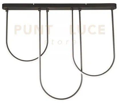 Campanello led a filo in metallo nero opaco