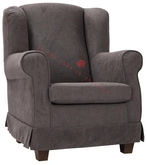 Poltrona imbottita BERGERE in tessuto sfoderabile Grigio