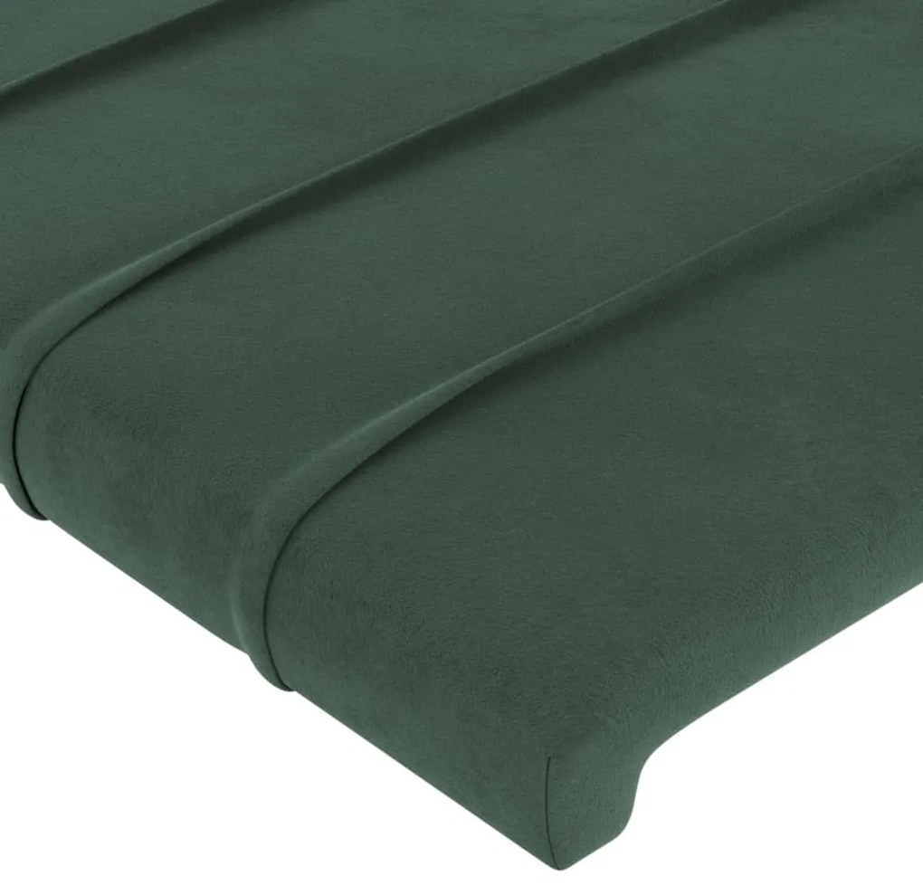 Testiera ad orecchio verde scuro 183x23x78/88 cm in velluto