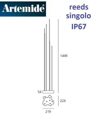 Artemide reeds ip67 singolo led 9.5w