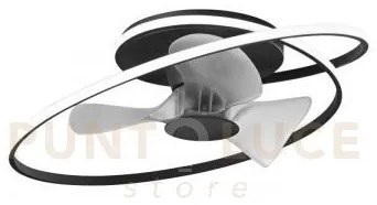 Plafoniera led ventilatore storm nero 60w 7450lm cct 3000k luce cal...