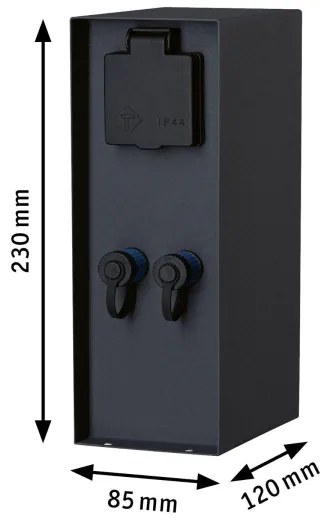 Paulmann 94700 - Colonna presa esterna RIO 2Z SCHUKO 230V IP44