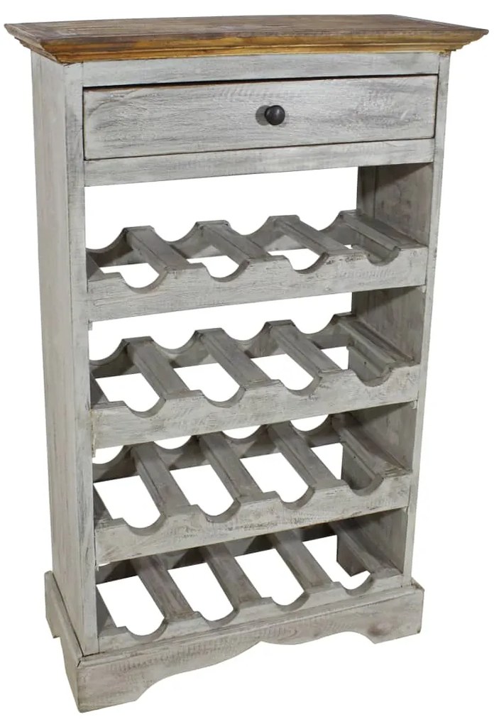 Portavini İn Legno Massello Di Mogano 55x23x85 Cm /