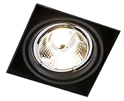 Set di 6 faretti incassati neri GU10 AR70 senza cornice - Oneon