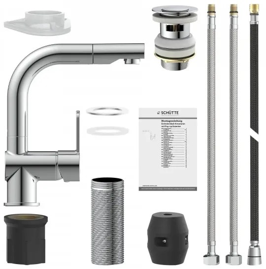 Schütte 79710 - Rubinetto per lavello LONDON con doccetta estraibile, finitura cromata lucida