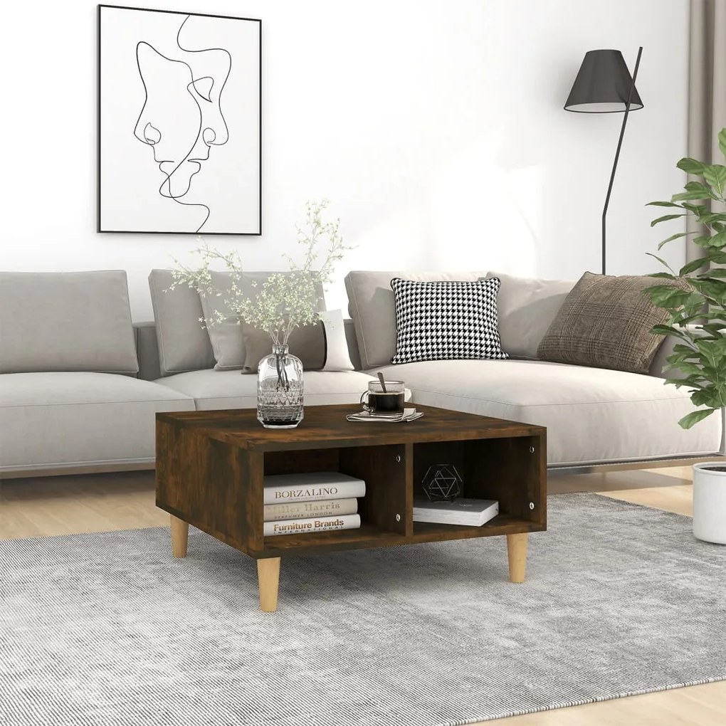 Tavolino Da Salotto Rovere Fumo 60x60x30 Cm İn Truciolato /