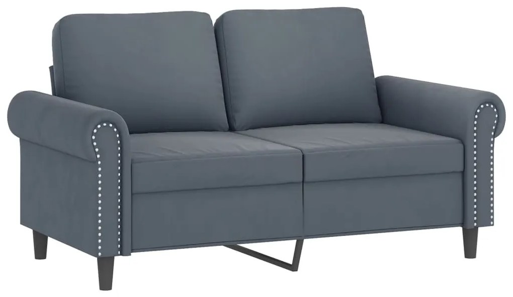 Set di divani 2 pz con cuscini grigio scuro in velluto