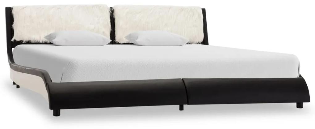 Giroletto con led nero e bianco in similpelle 180x200 cm