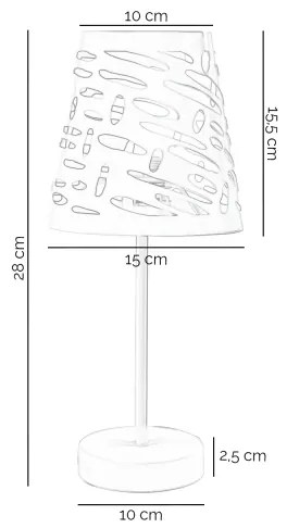 ONLI - Lampada da tavolo RICKY 1xE14/10W/230V 28 cm bianco