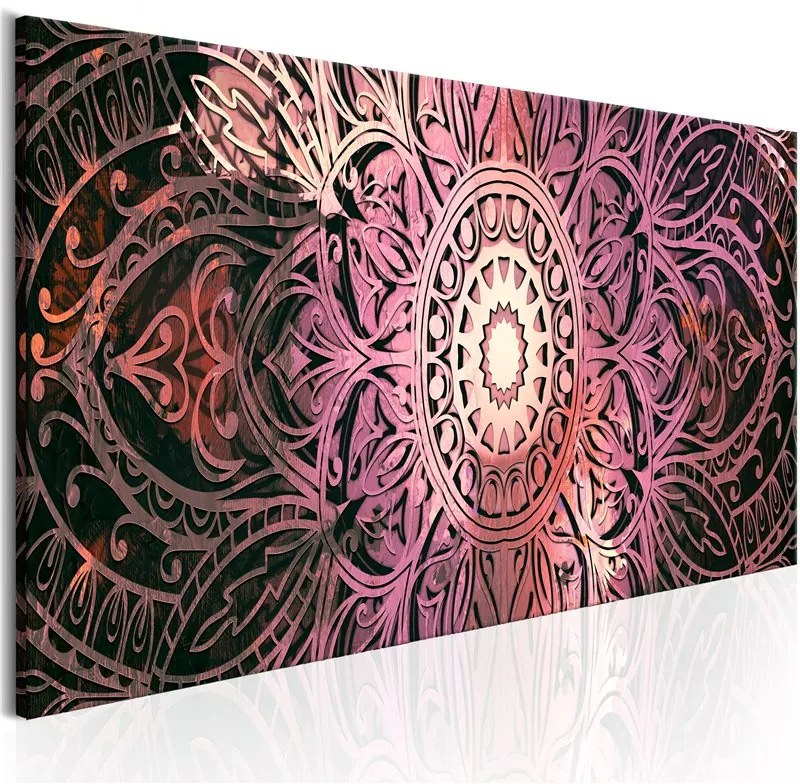 Quadro Ruby Mandala  Colore Viola, Dimensioni e Misure 120x40