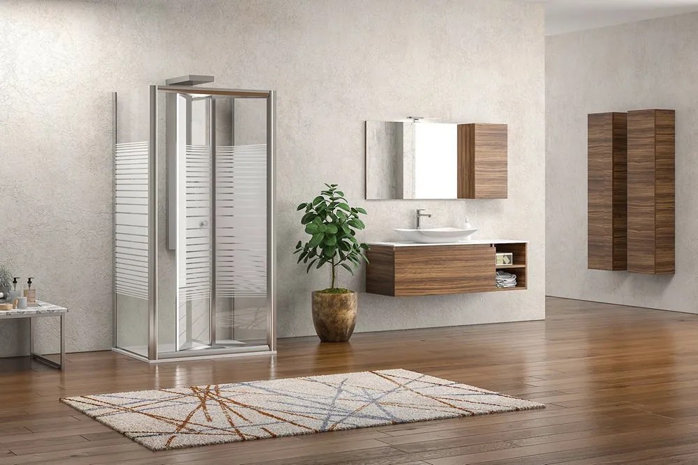 Box doccia 3 lati 80x95x80 a libro vetro serigrafato altezza 180h| KM4000S - KAMALU