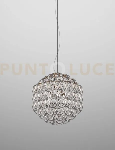 Giogali sospensione 50 cristallo argento e bronzo opaco  3 luci att...