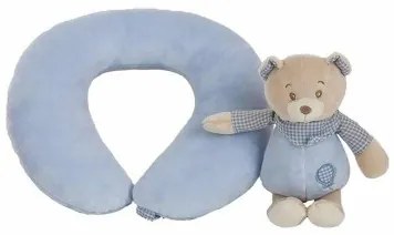 Cuscino Cervicale Lulu Azzurro Orsetto di Peluche 20 x 24 cm