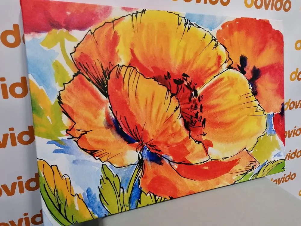 Quadro su tela – Bouquet di fiori di papavero