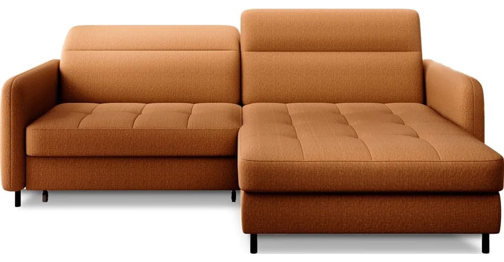 Divano angolare giallo allungabile/con contenitore (con penisola a destra/con chaise lounge) e rivestimento in velluto Gomsi – ELTAP