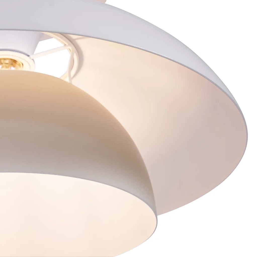 Lampada a sospensione scandinava beige con interno bianco - Titus