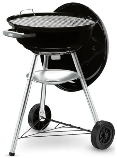 Weber Compact 47 Cm Barbecue A Carbone Kettle Grill Nero Con Griglia In Acciaio