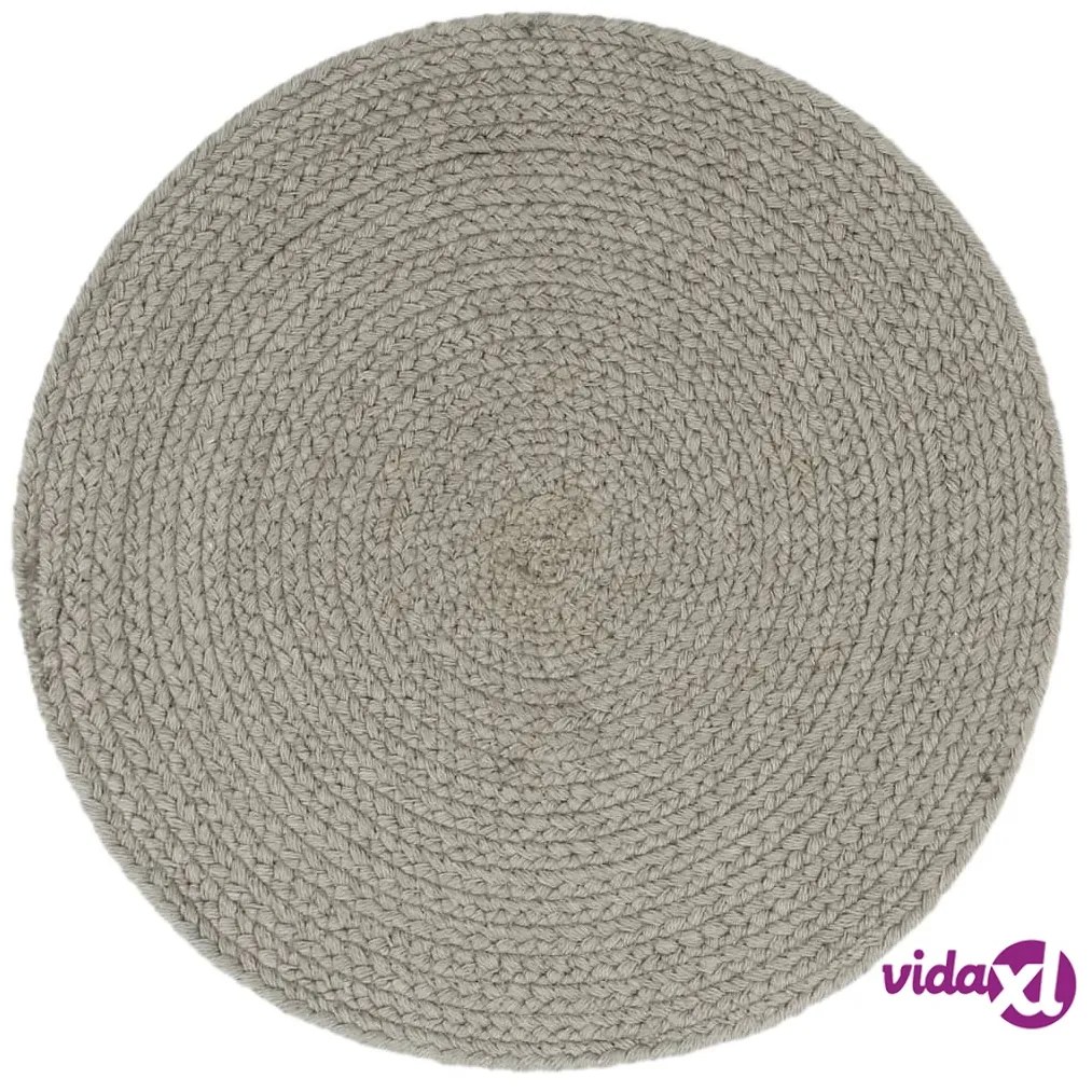 vidaXL Tovagliette 4 pz Grigio Neutro 38cm Rotonde in Cotone