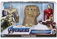 Marvel Avengers Guanto dell' Infinito + 2 Action Figures Iron Man e Thanos 30cm