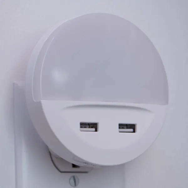 Osram - Lampada notturna LED da spina con sensore LUNETTA 2xUSB LED/13W/230V