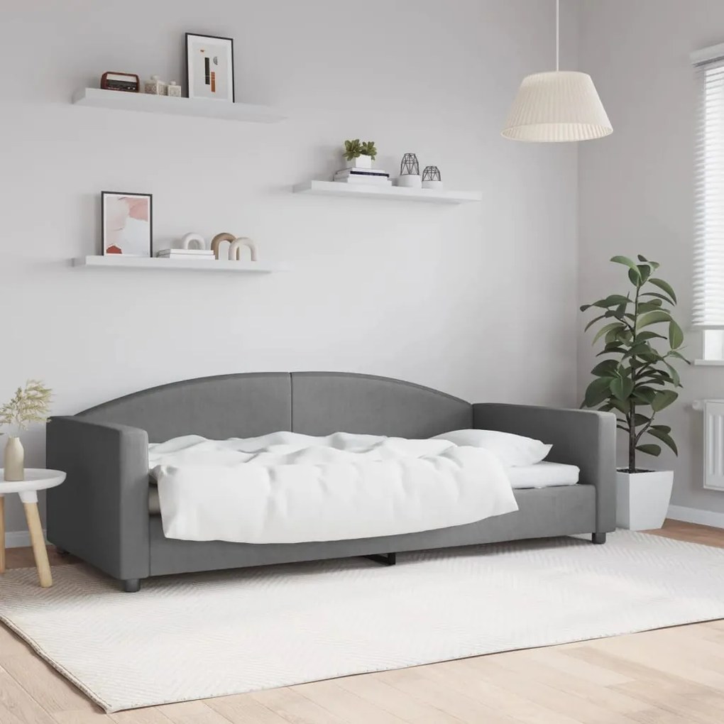 Letto da giorno grigio 90x200 cm in tessuto